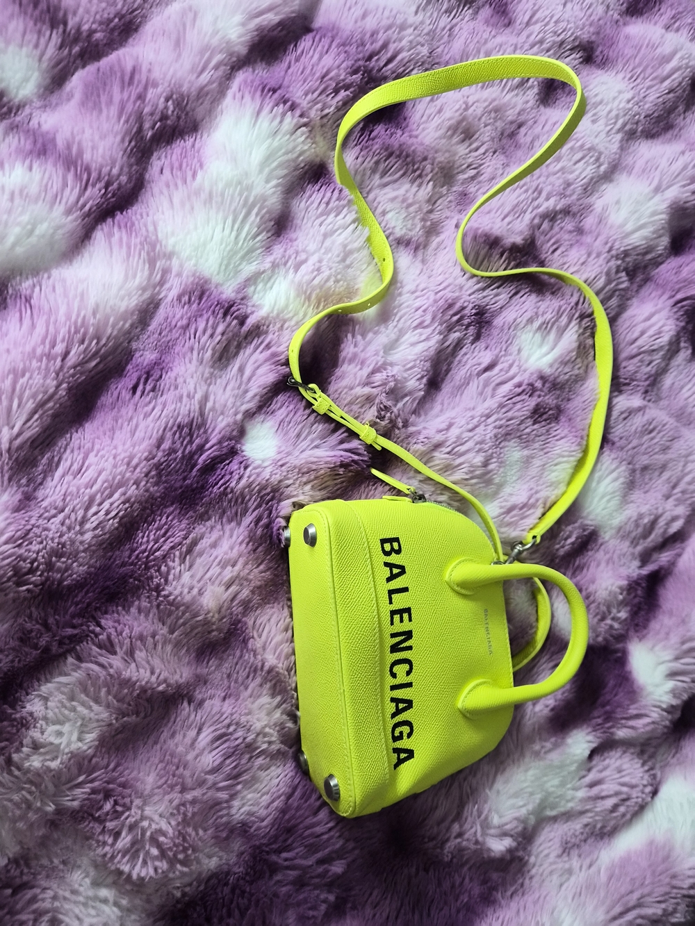 Balenciaga Neon Yellow Mini Leather Top-Handle Bag - Picture 3 of 4